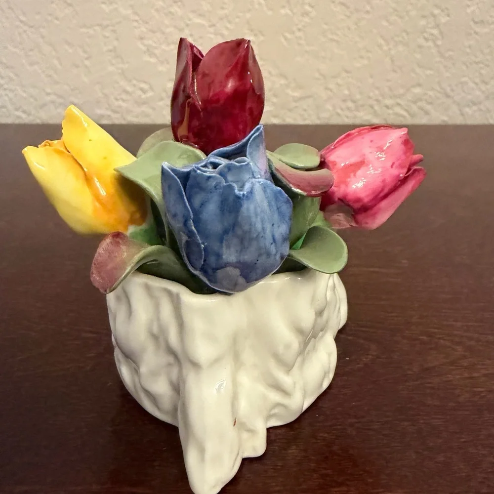 Vintage Aynsley England “May Tulip” Hand Molded Painted Bone China Figurine #876